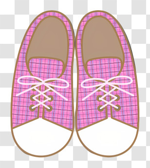 Icon - Pink Checkered Sneakers Illustration Transparent PNG