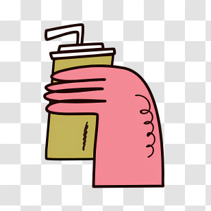 Icon - Cartoon Hand Holding Beverage Cup With Straw Transparent PNG