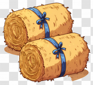 Hay Bale - Hay Bales With Blue Ribbon Transparent PNG