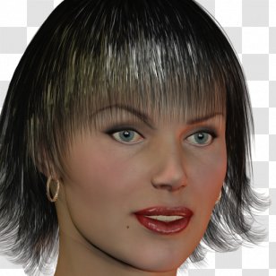 Layered Hair Step Cutting Bangs Coloring - Silhouette Transparent PNG