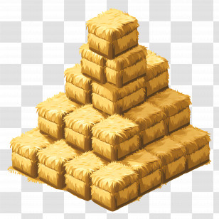 Stack Of Hay - Stack Of Hay Bales On A Farm Transparent PNG