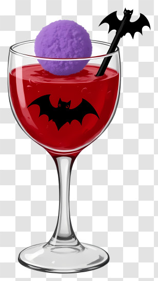 Halloween Cocktail - Halloween Themed Drink With Bat Transparent PNG
