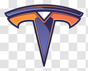 Telsa Logo - Stylized Tesla Logo In Gradient Colors Transparent PNG