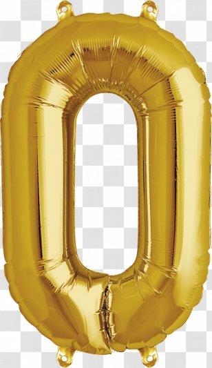 Gas Balloon Gold Birthday Number - Foil Transparent PNG