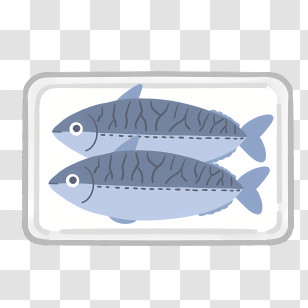Cartoon - Mackerel On A Tray Illustration Transparent PNG
