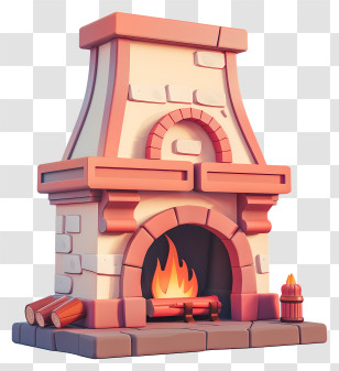 Fireplace - Illustrated Cozy Warm Fireplace Transparent PNG