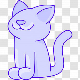 Halloween Cat - Adorable Purple Cartoon Cat Illustration Transparent PNG