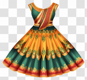 Lehenga Choli - Colorful Traditional Dress Design Transparent PNG