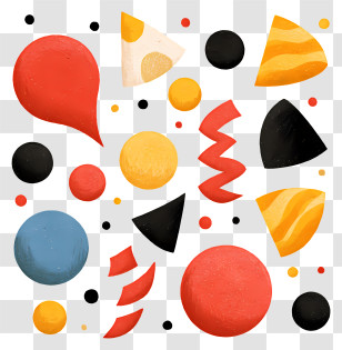 New Year Confetti - Colorful Geometric Shapes Pattern Transparent PNG