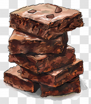 Stack Of Brownies - Stack Of Delicious Chocolate Brownies Transparent PNG
