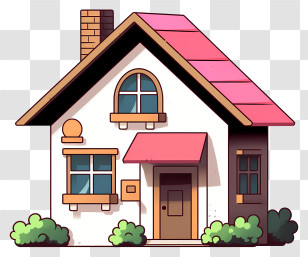 Small House - Cartoon House With Red Roof Illustration Transparent PNG