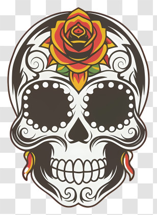 Cartoon - Day Of The Dead Decorative Sugar Skull Transparent PNG