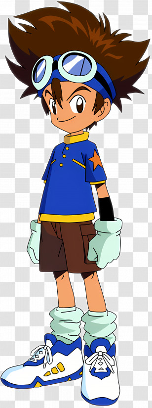 Cartoon Character - Anime Boy With Goggles Transparent PNG