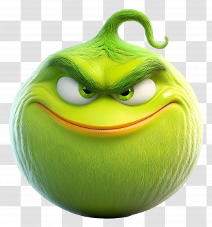 Grinch - Grinning Green Cartoon Ball With Funny Face Transparent PNG