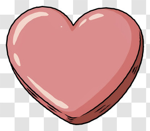 Cartoon - Pink Heart Illustration Transparent PNG