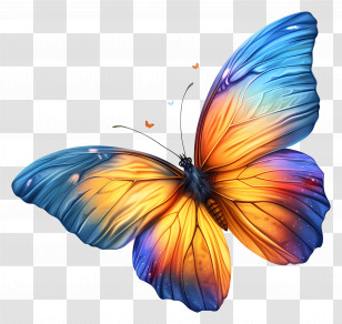 Butterfly - Vibrant Butterly With Colorful Wings Transparent PNG