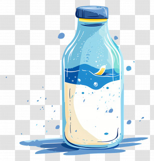 Bottle - Fresh Bottle Of Milk Transparent PNG