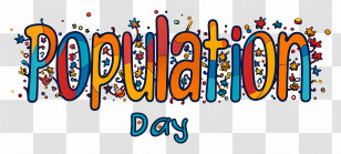 World Population Day - Population Day Celebration Text Transparent PNG