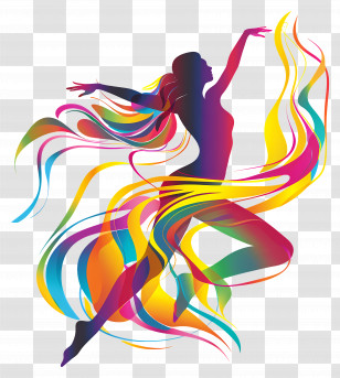 Dancer - Colorful Dancing Silhouette Art Transparent PNG