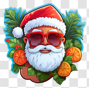 Christmas Elements - Tropical Santa Claus Illustration Transparent PNG