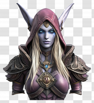 Sylvanas Windrunner - Fantasy Elf Character In Armor Transparent PNG