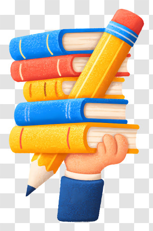 Power Of Knowledge - Books And Pencil For Learning Transparent PNG