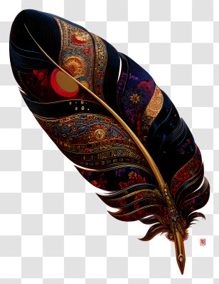 Jewel Decorative Art - Luxurious Ornate Feather Quill Transparent PNG