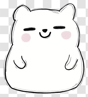 Chiikawa - Cute White Bear Doodle Transparent PNG