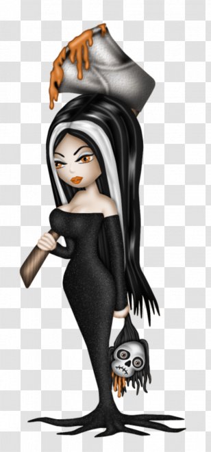 Cartoon Morticia Addams - Penguin - Mort Transparent PNG