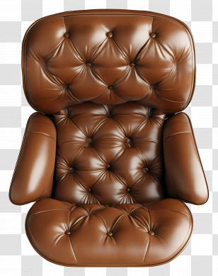 Top View Furniture - Brown Leather Chair Design Transparent PNG