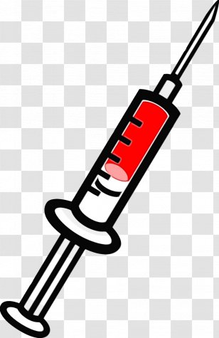 Syringe Cartoon - Watercolor - Suspension Part Medical Device Transparent PNG