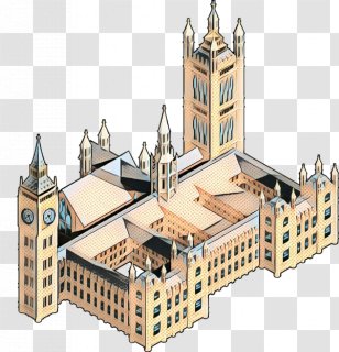 City Cartoon - Architecture - Synagogue Clock Tower Transparent PNG