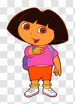 Dora Marquez - Animated Cartoon Girl With Backpack Transparent PNG
