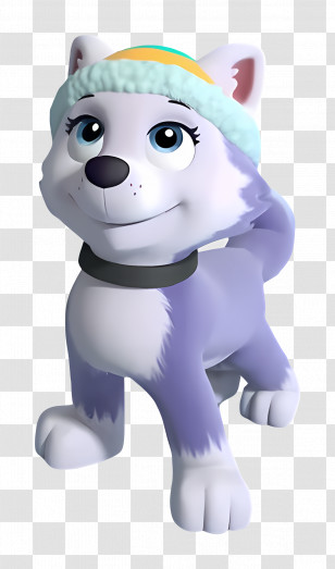 Paw Patrol - Cute Cartoon Husky Puppy With Winter Hat Transparent PNG