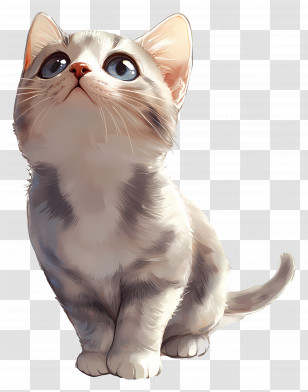 Lovely Cat - Cute Kitten With Big Eyes Transparent PNG