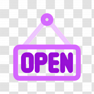 Open Sign - Purple Open Sign For Businesses Transparent PNG