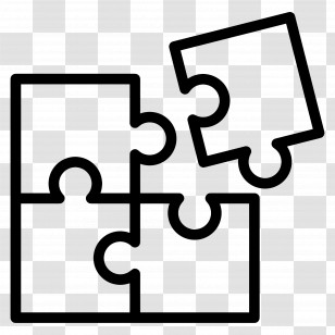 Collaboration - Black-and-White Puzzle Pieces Illustration Transparent PNG
