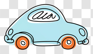 Blue Car - Cute Blue Car Doodle Transparent PNG
