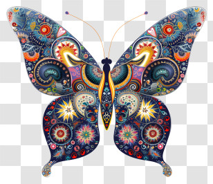 Learn About Butterflies Day - Decorative Butterfly With Intricate Patterns Transparent PNG