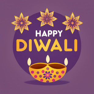 Diwali - Happy Diwali Greeting Card With Traditional Lamp Transparent PNG