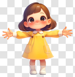 Girl With Hands Outstretched - Joyful Little Girl Transparent PNG