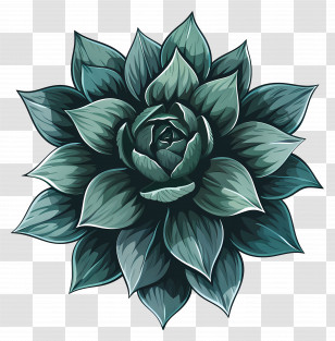 Flower Plant Top View - Green Succulent Plant Illustration Transparent PNG