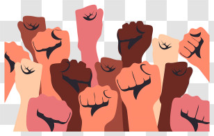 Unity - Symbolic Raised Fists In Solidarity Illustration Transparent PNG