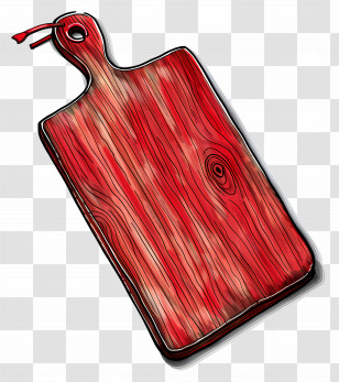 Wooden Cutting Board - Red Wooden Cutting Board Illustration Transparent PNG