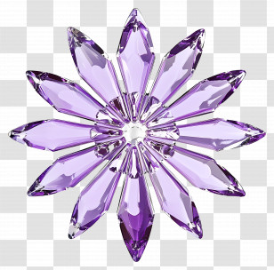 Crystal Snowflake - Purple Crystal Flower Decoration Transparent PNG