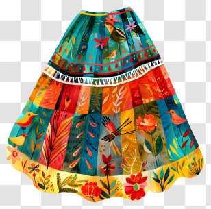 Skirt - Colorful Skirt With Patterns Illustration Transparent PNG