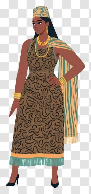 South Africa People - Traditional Fashion Woman Illustration Transparent PNG