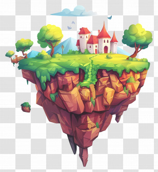 Floating Island - Floating Island With Castle Transparent PNG