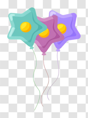 Balloons - Star-Shaped Balloons Illustration For Parties Transparent PNG