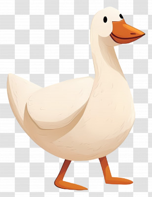 Cartoon Goose - Cartoon White Duck Illustration Transparent PNG